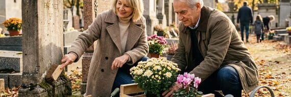 Toussaint : fleurir et nettoyer une tombe sans se ruiner Toussaint : fleurir et nettoyer une tombe sans se ruiner