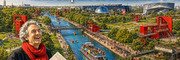 Visite dans le Parc de la Villette et ses curiosités .